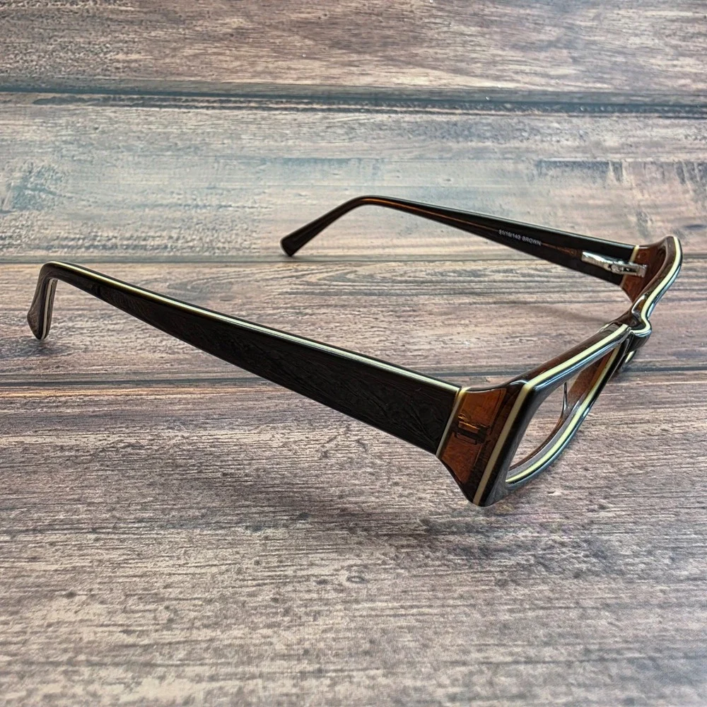Enhance 3709 Brown Rectangle Eyeglass Frames 51/16/140 Womens